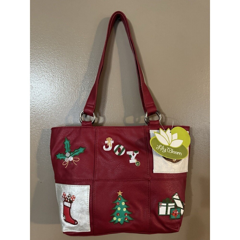 NEW Lily Bloom Christmas Joy Purse Handbag Beaded Embellishments